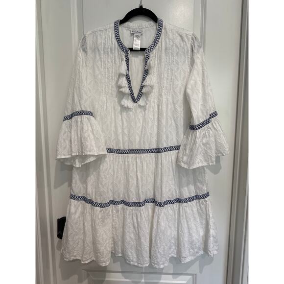 MSRP $148 Cotton Clip Embroidered Tassel Dress LARGE  SAME DAY SHIP or NEXT DAY - Picture 4 of 10